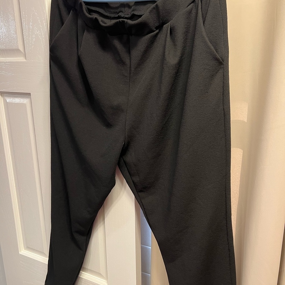 SHEIN Black Trousers Elegant Full-Length Pants